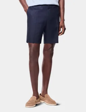 Linen Shorts Navy male - Hawes & Curtis - FashionsVida