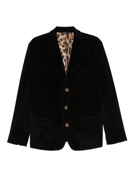 Blazer a petto a costola nera