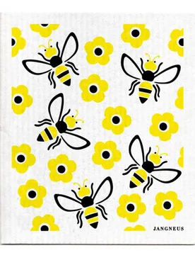 Yellow Bees Patterned Dish Cloths - Set of 4 - Jangneus Design - FashionsVida