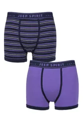 Mens 2 Pack Spirit Cotton Knitted Fitted Trunks Dark Purple L - Purple - Size: Large
