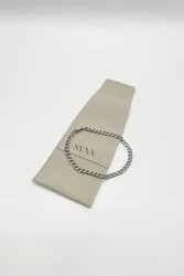 Unisex Cuban Bracelet 5mm in Silver - Silver - Size: One Size
