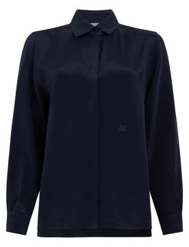 Style Silk Long-Sleeve Button-Front Shirt