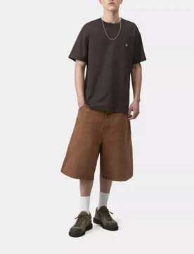 T-shirt marrone mezza manica Chase loose-fit in puro cotone - Carhartt - FashionsVida