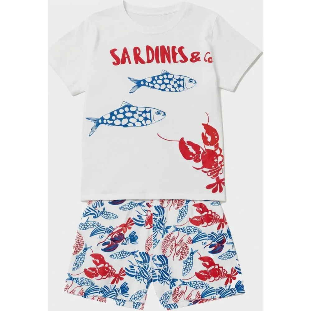 Pijama corto de mujer estampado marino - Gisela - FashionsVida