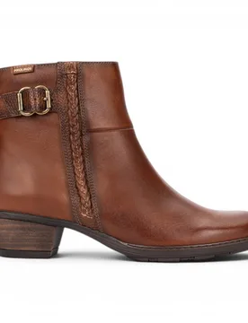 Womens Brown Leather Heel Ankle Boots - Utiel - Dark Brown - Size Eu 41 - Pikolinos - FashionsVida