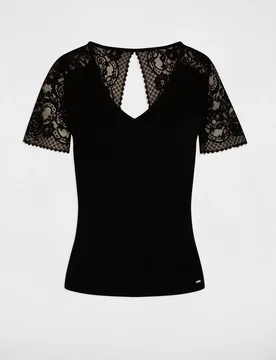 Camiseta de mujer con mangas de encaje - Morgan - FashionsVida