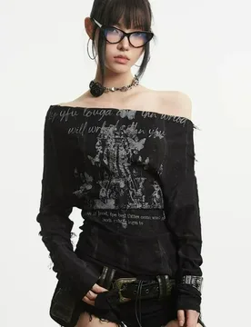 Spring/Autumn New Fashion A Slimming Top with Straps Punk Design Pitted Apricot One-shoulder Long-sleeved T-shirt for Women - Aliexpress - FashionsVida