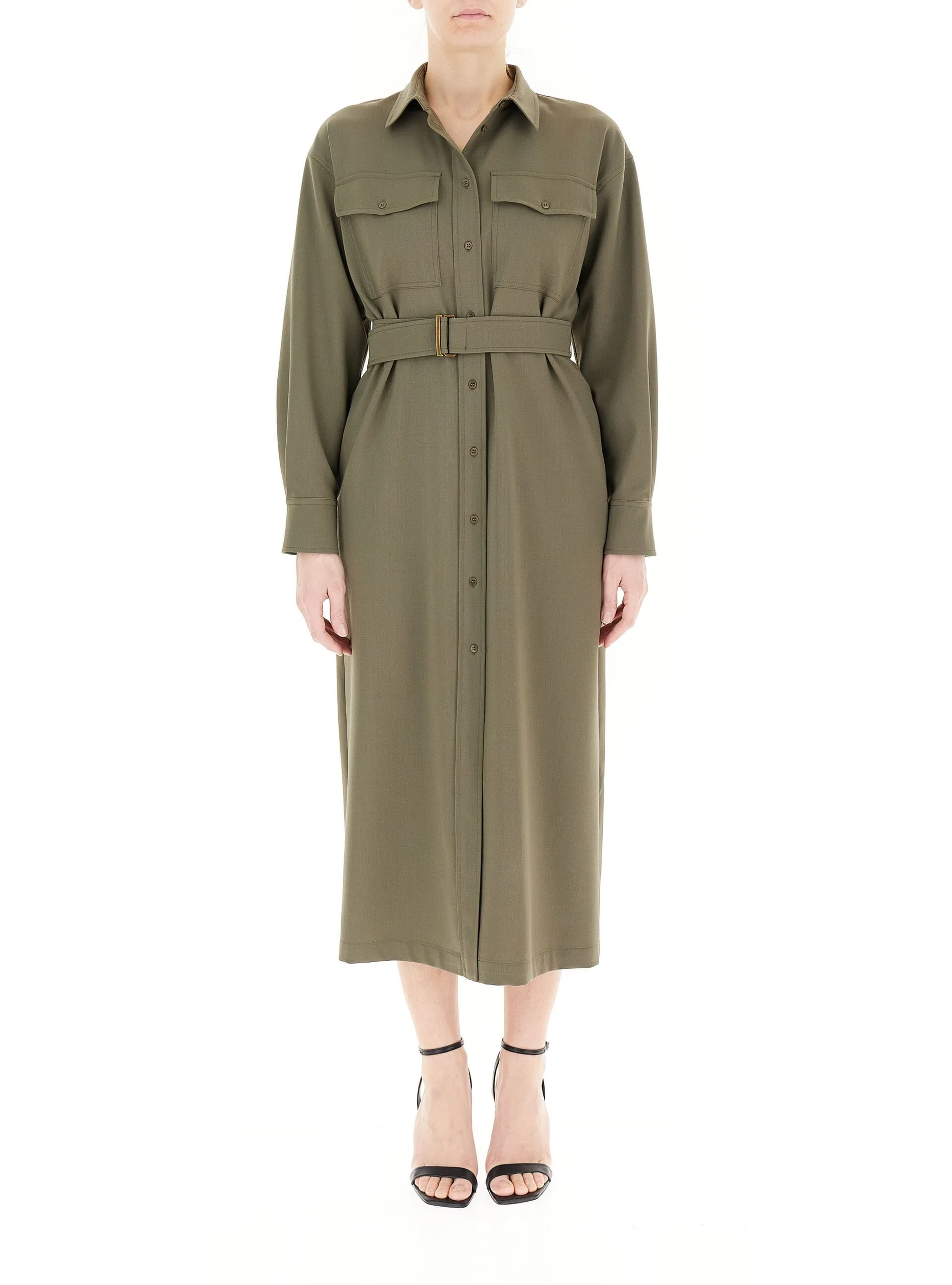 Chemisier con cintura VERDE MILITARE 42 - WEEKEND MAX MARA - FashionsVida
