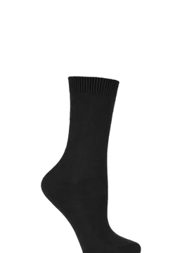 Pair Black Cosy Wool and Cashmere Socks Ladies 5.5-8 Ladies - - Black - Size: Small - Falke - FashionsVida