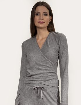 T-shirt cache-coeur Gris chiné gris chiné M