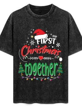 Our First Christmas Together Funny 1st Christmas Matching Couple Gift Ideas for Newlyweds Mr and Mrs T-Shirt - Aliexpress - FashionsVida