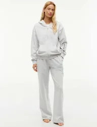 Essential Pure Cotton Zip Up Hoodie Grey Marl female