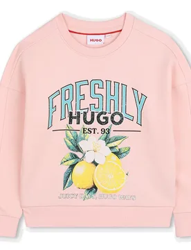 Hugo Sweat-shirt G01044 Pastel Pink 8 Années Fille - Hugo Boss - FashionsVida