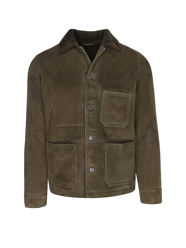 Veste en peau lainée olive 48 - Giorgio Brato - FashionsVida