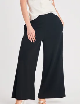 Womens Black Wide Leg Crepe Trousers - Size 14 Uk - French connection - FashionsVida