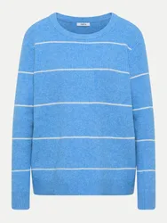 Strukturpullover Gestreift Blau XL