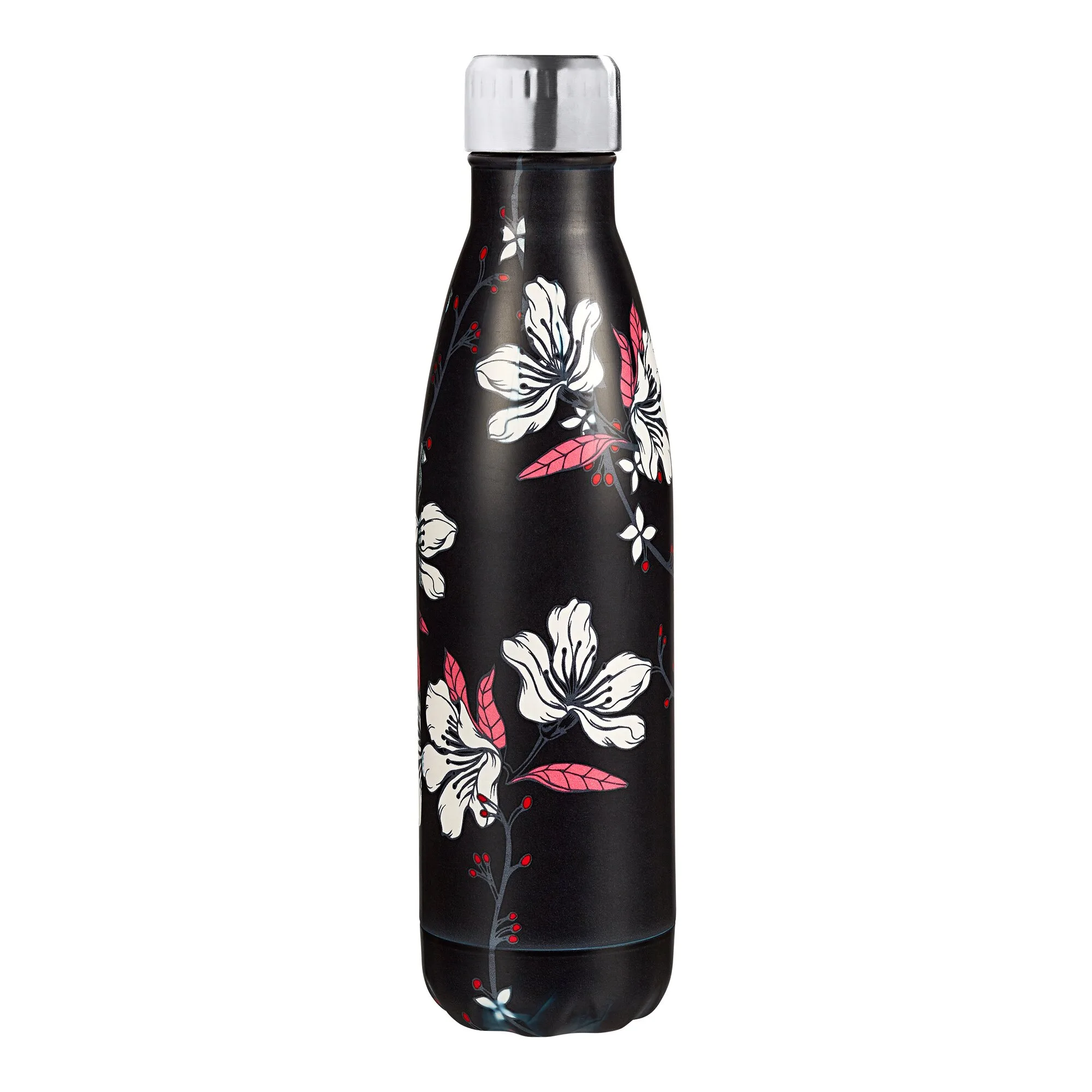 Isolierflasche "Blumig", 500 ml schwarz - genialo - FashionsVida