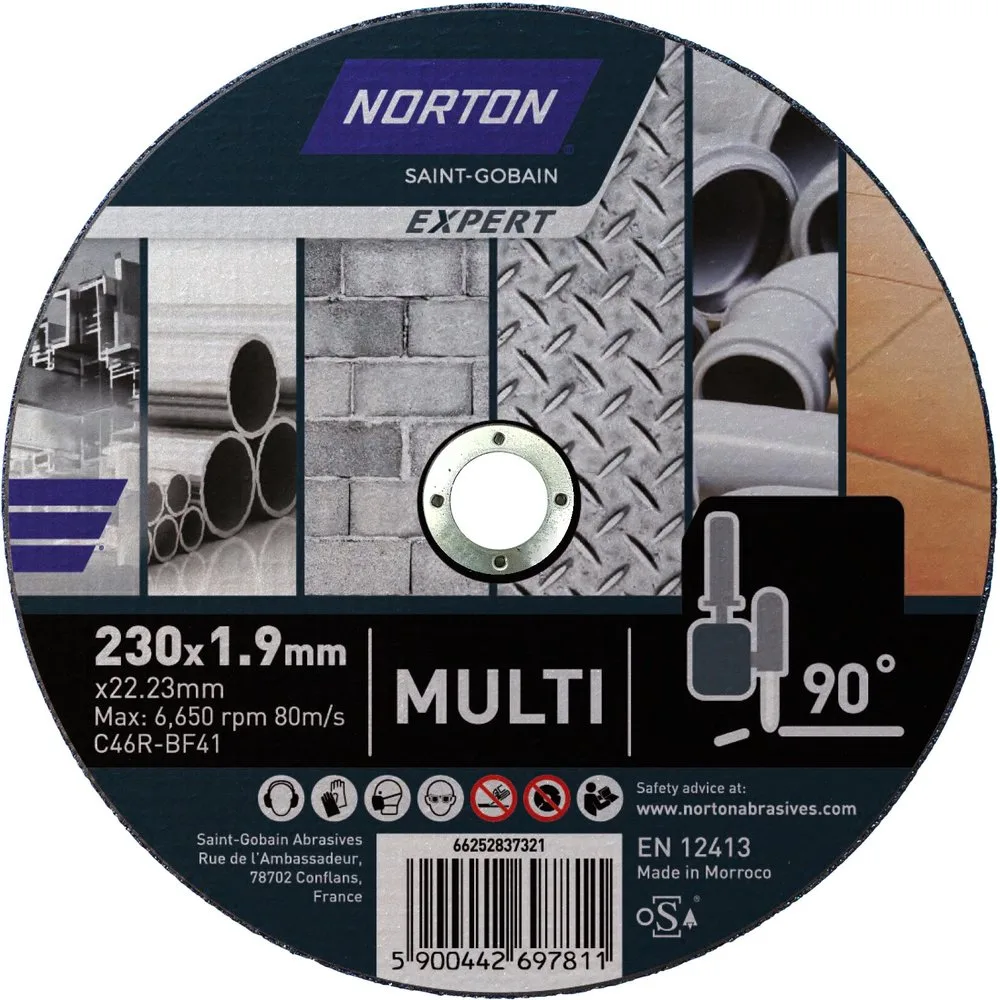 Discos de Corte para Multimateriales 230 x 1,9 mm - NORTON EXPERT - FashionsVida