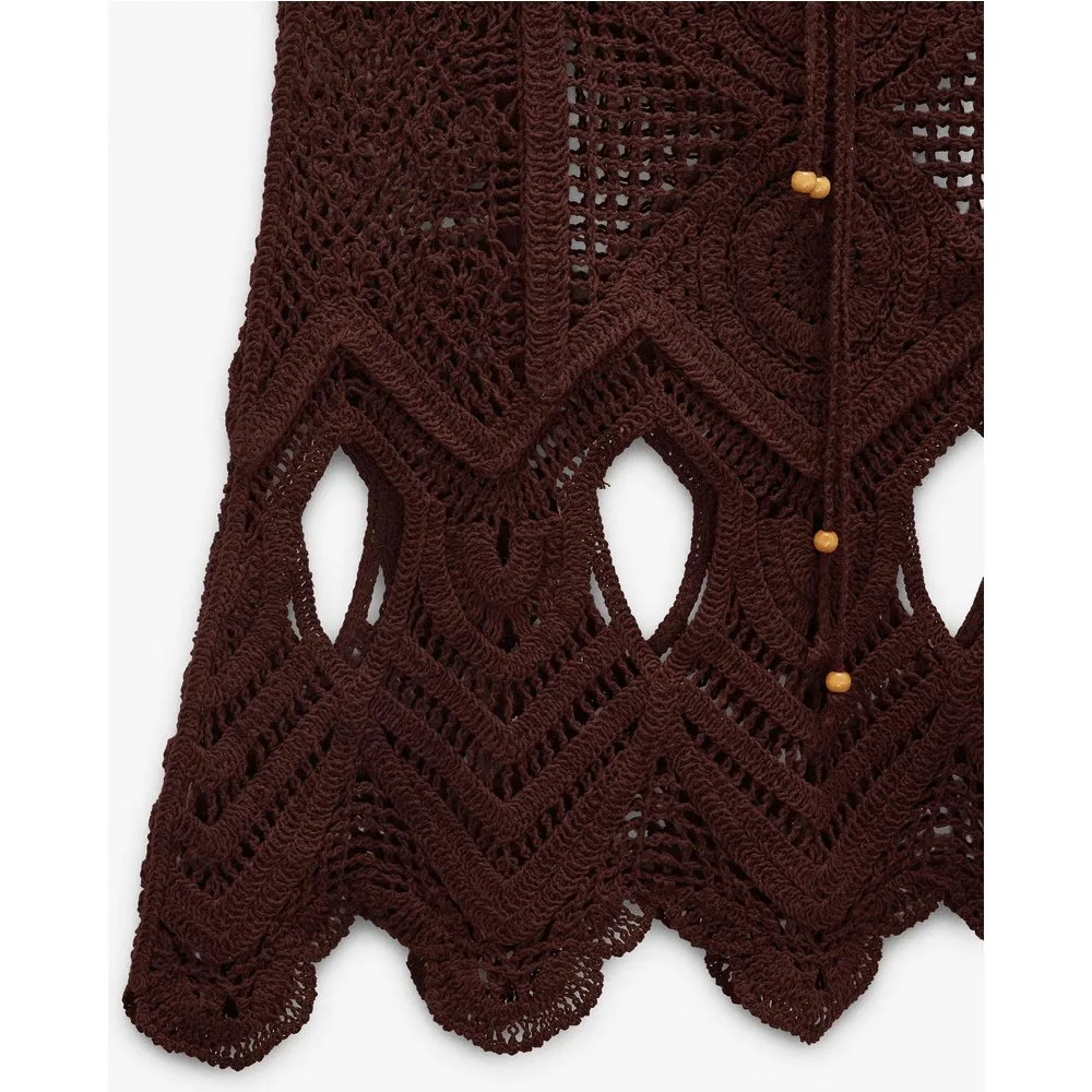 Falda larga 100% algodón de punto de crochet - Parfois - FashionsVida