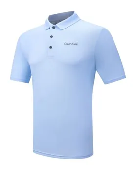 Mens Pale Blue Cotton Blend Stretch Polo Shirt - Male - Blue - X-Large - Calvin Klein - FashionsVida