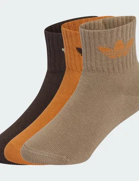 CALZINI A METÃ€ CAVIGLIA IN CONFEZIONE DI 3 PAIA PER BAMBINI E BAMBINE 34-36 Khaki Six / Aurora Coffee / Rustic Orange - Adidas - FashionsVida