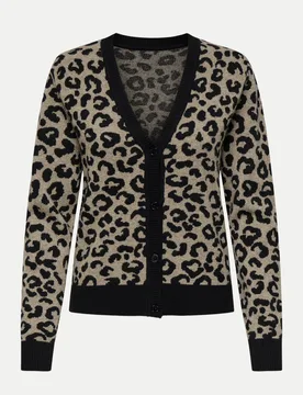 Strickjacke ONLLEO mit Leo-Print Mehrfarbig L - Only - FashionsVida