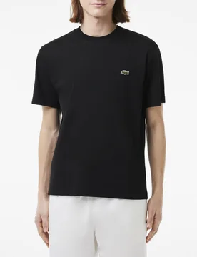 T-shirt nera mezza manica in puro cotone classic-fit - Lacoste - FashionsVida