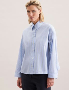 Oversized Hemdbluse Boxy Blau 48
