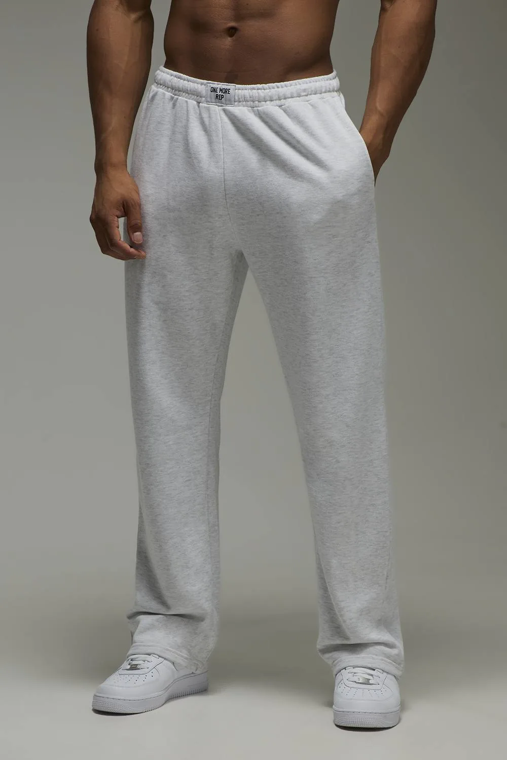 Herren One More Rep Gerade Bein Jogginghose Grey Marl Größe Medium - boohooMAN - FashionsVida