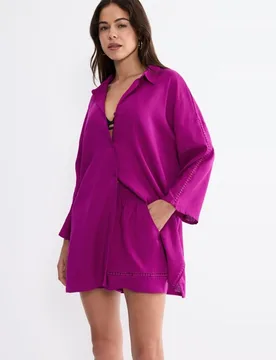 Camisa desenfadada estilo kaftan de lino y viscosa, totalmente traspirable - Triumph - FashionsVida