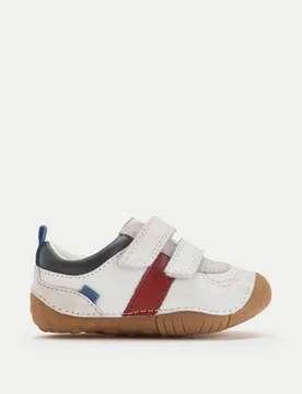 Baby Leather Riptape Pram Shoes (3½ Small - 5 Small) White Mix male - Start-Rite - FashionsVida