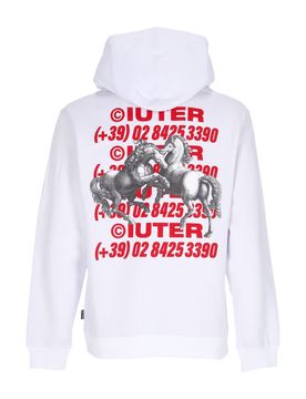 Felpa Cappuccio Uomo Horses Hoodie White