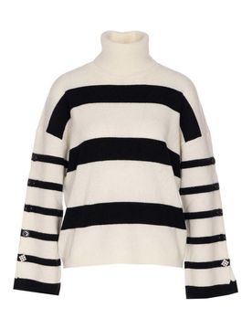 Maglione a strisce bianche e nere