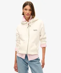 Superdry Damen Essential Kapuzenjacke mit Logo Weiß - Größe: 36