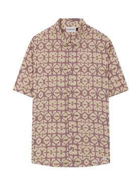 Tile print viscose shirt male
