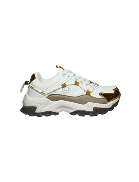 Scarpe Adulto unisex Sneakers sportiva. Tomaia in pelle, inserti in camoscio. Dettagli oro
