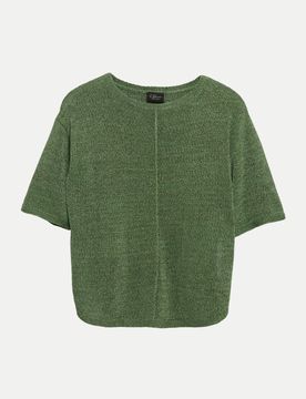 BLACK LABEL Strickpullover mit Glitzergarn Grün L