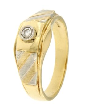 Anello Uomo Oro Giallo Bianco GL101473