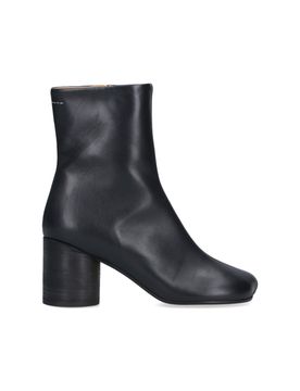 Leather Ankle Boot with Contrast Rubber Sole