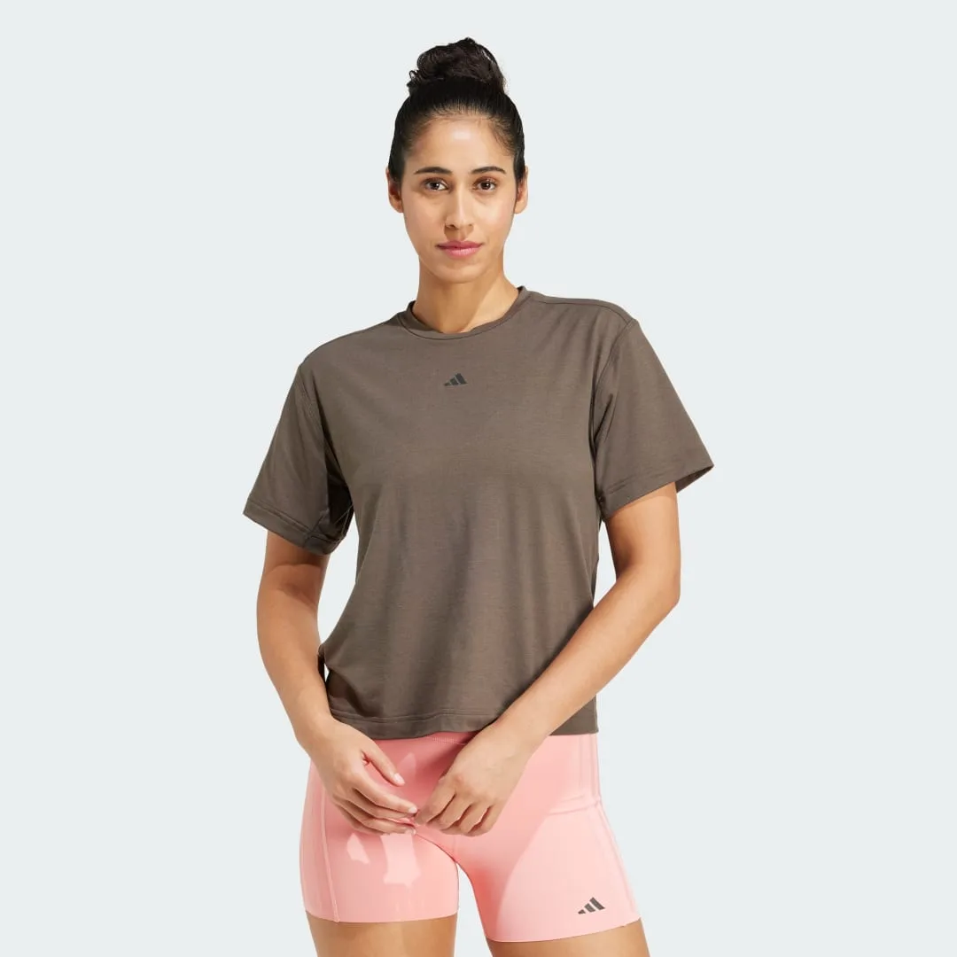 T-shirt PrimeLift Back-Cutout 3-Stripes M Shadow Olive - Adidas - FashionsVida