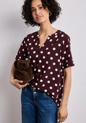 Kurzarm Bluse mit Turn-Up female Rot