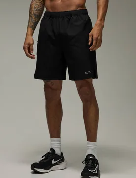 Herren Herren Active 7 Zoll Stretch Gewebte Ripstop Shorts Black Größe XL - boohooMAN - FashionsVida