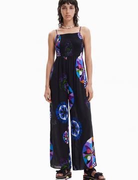 Combinaison longue bretelles M. Christian Lacroix, Viscose, Noir, XL