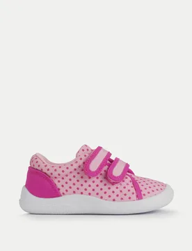 Kids' Canvas Polka Dot Riptape Trainers (3 Small - 7 Small) Pink Mix Female - Start-Rite - FashionsVida