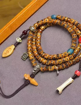 Tibetan-Style Reclaimed Bone Carving: 108-Bead Buddhist Prayer Beads with A-Dai Tung Beads, Cultural Artifact, Glazed Yak Bone - Aliexpress - FashionsVida