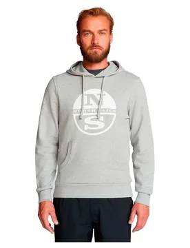 Felpa Con Cappuccio 691003 Graphic Grey Melange XL