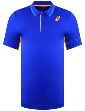 Logo Mens Blue Padel Polo Shirt - Size Large - Asics - FashionsVida
