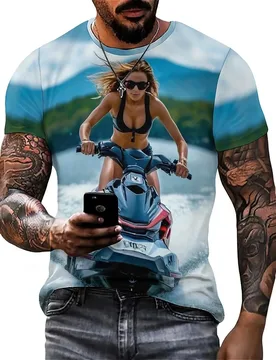 Men's 3D Printed Short Sleeve T-Shirt - Summer Sports Carnival, Men's All-Over Print Top - Aliexpress - FashionsVida