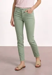 Straight Leg Jeans mit offenem Saum female Grün