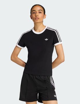 T-SHIRT 3 STRIPES SLIM L Black / White